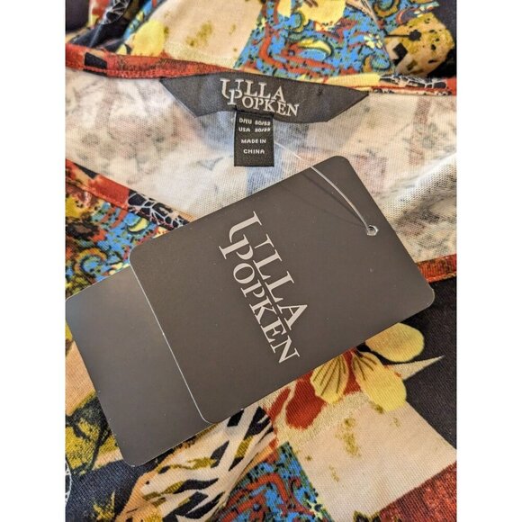 Ulla Popken New With Tags Plus 20/22 Tunic Unique Fall Tone Print 3/4 Sleeve - Picture 9 of 11